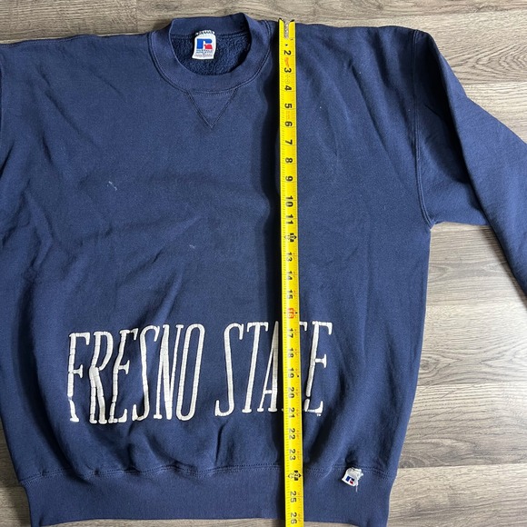 VTG Fresno State University Sweatshirt Mens XL California Distressed Made in USA - Picture 14 of 15